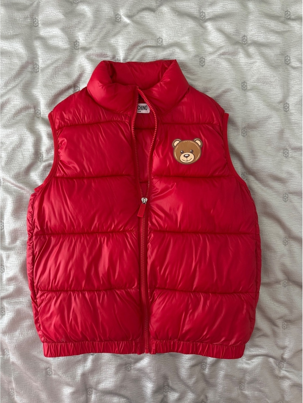 Moschino Kids Teddy Bear Puffer Vest Red Size 12Y / 152